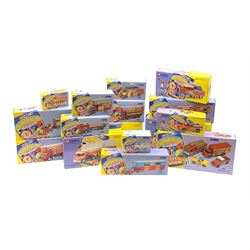 Sixteen Corgi limited edition Chipperfields Circus models - 07202 Land Rover Public Address & Clowns; 11201 ERF KV Artic with cages lions, tigers, pedestal & tamer; 14201 Foden S21 Articulated Tank Trailer with hippo & crocodile; 17801 Scammell Constructor Cannon & Ringmaster; 31703 Land Rover, Morris Minor Pick-Up, Thames Trader & AEC Fire Engine; 31901 Mary Chipperfield's Liberty Horses; 96905 Advance Booking Vehicle; 97022 AEC Regal Living Quarters; 97092 Bedford Pantechnicon Billy Smee Wardrobe; 97915 Scammell Highwayman with two trailers; 97887 Bedford O Articulated Horsebox; 97888 Foden Closed Pole Truck with Caravan; 97889 AEC Cage Truck & Trailer; 97896 AEC Pole Truck; 97957 ERF 8-Wheel Rigid Truck; and Set No.1 Six Circus Figures; all mint and boxed with certificates, some with posters, and brochure (16)