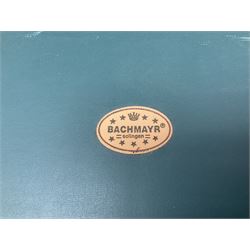 Bachmayr Soligen boxed set of six steak knives and fork, together with Offenbach chef quality knives, chopper, forks, scissors and knives sharpeners, in fitted cases