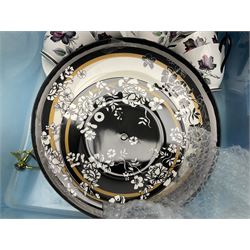 Royal Albert Masquerade pattern tea service for six, together with Royal Albert Dogwood pattern teacup and saucer and Alfred Meakin tea and dinner wares decorated with gilt on cream ground to include lidded tureens and oval serving plates etc in two boxes