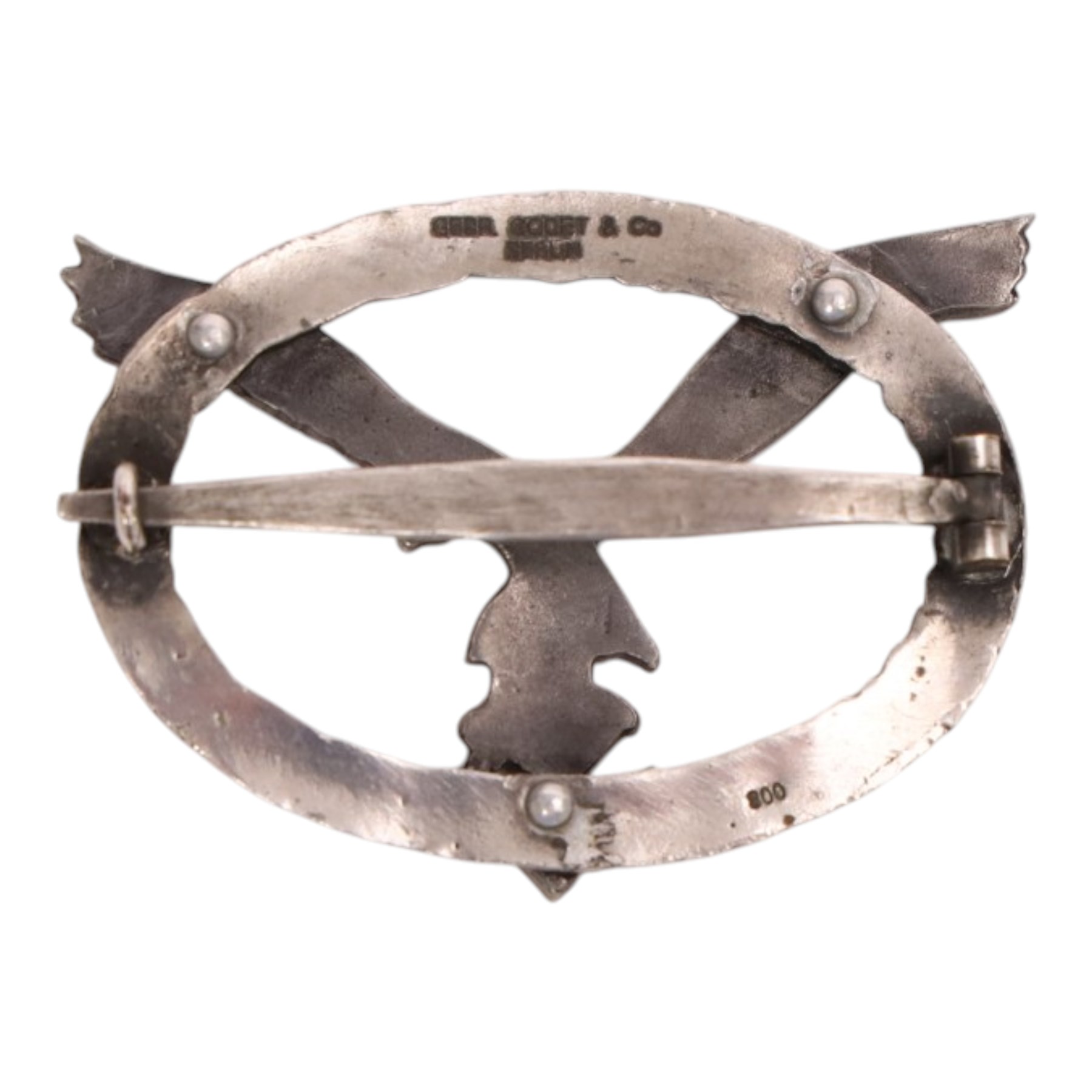 WWII German Third Reich Pilot's silver breast badge, marked on reverse  for 800 standard and maker Gebr Godet & Co Berlin 
