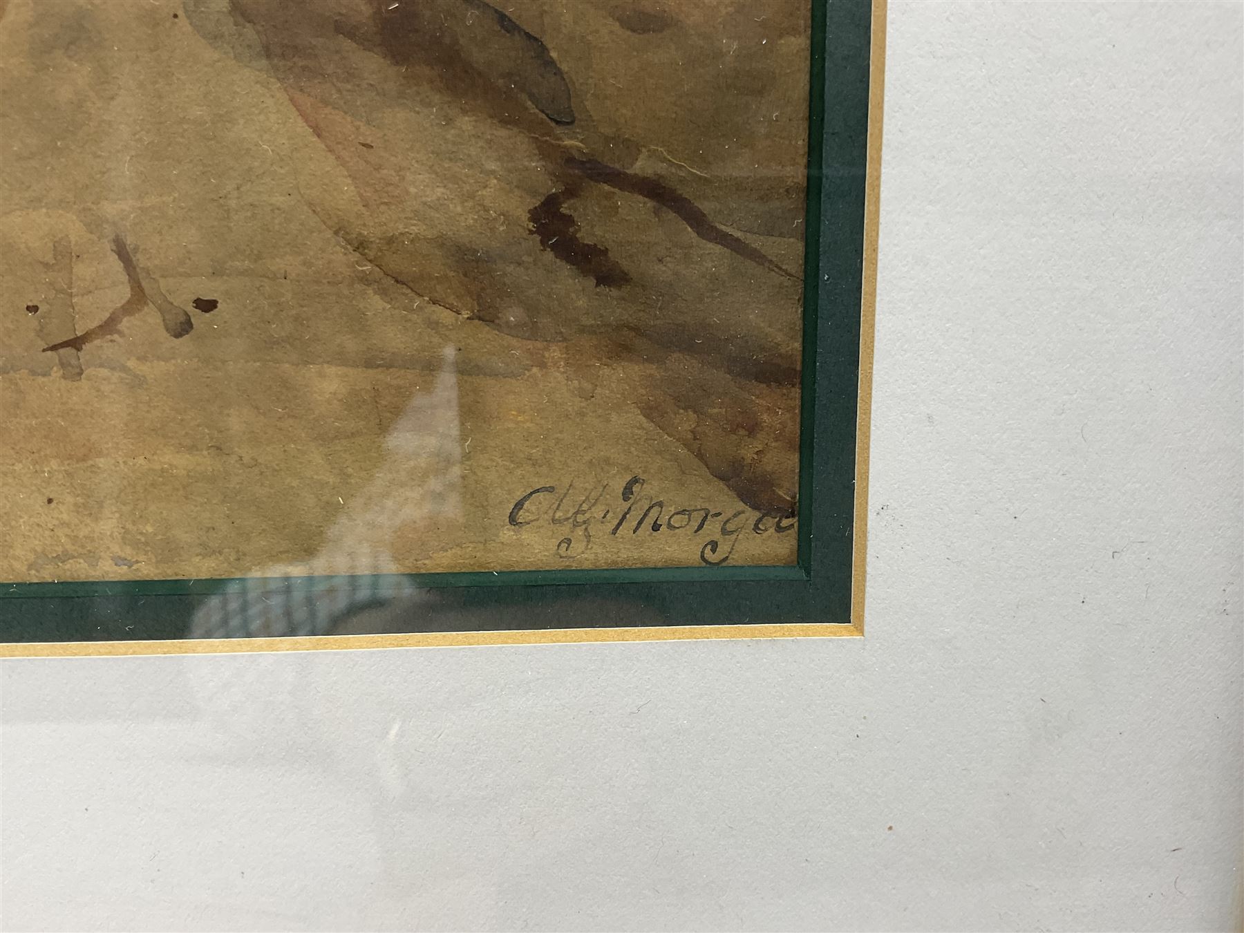 Alfred George Morgan (British 1848-1930): Wash Day in a Whitby Yard, watercolour signed 34cm x 25cm