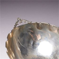 Continental 830 standard shaped rectangular shallow dish with pierced and moulded borders W18cm and an 830 standard oval dish with pierced handles W15cm