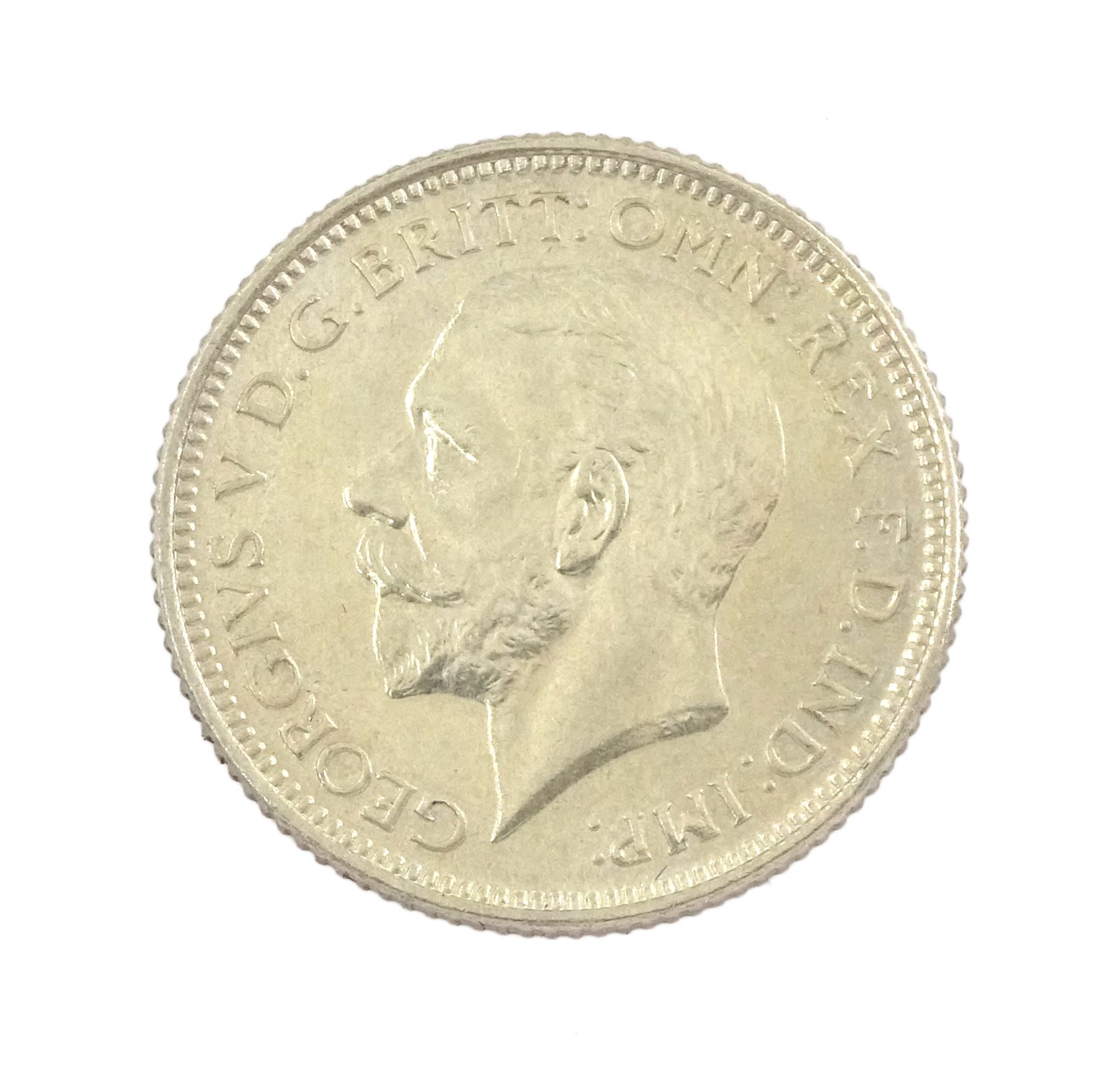 King George V 1927 proof coin set, comprising threepence, sixpence, one shilling, florin, halfcrown and 'wreath' crown, cased