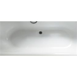 Roll top bath on ball and claw feet with chrome mixer tap and shower head attachment (W76cm, H68cm, L170cm)  and Pedestal basin with taps (W61cm, H87cm, D49cm)