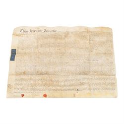 York suburbs interest - extensive collection of 18th century and later vellum indentures, wills, probate documents and property papers charting property ownership and local families in Acomb, Huntington, Earswick, Bishopthorpe, The Mount, Heworth, Heslington and other York suburbs and villages, including documents relating to tradespeople, innkeepers, farmers and householders, many retaining original wax seals, revenue stamps and probate seals, in one box