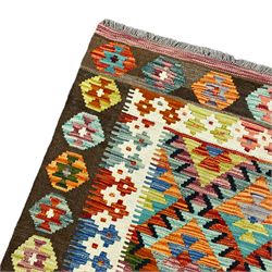Chobi Kilim multi-colour rug, overall geometric design