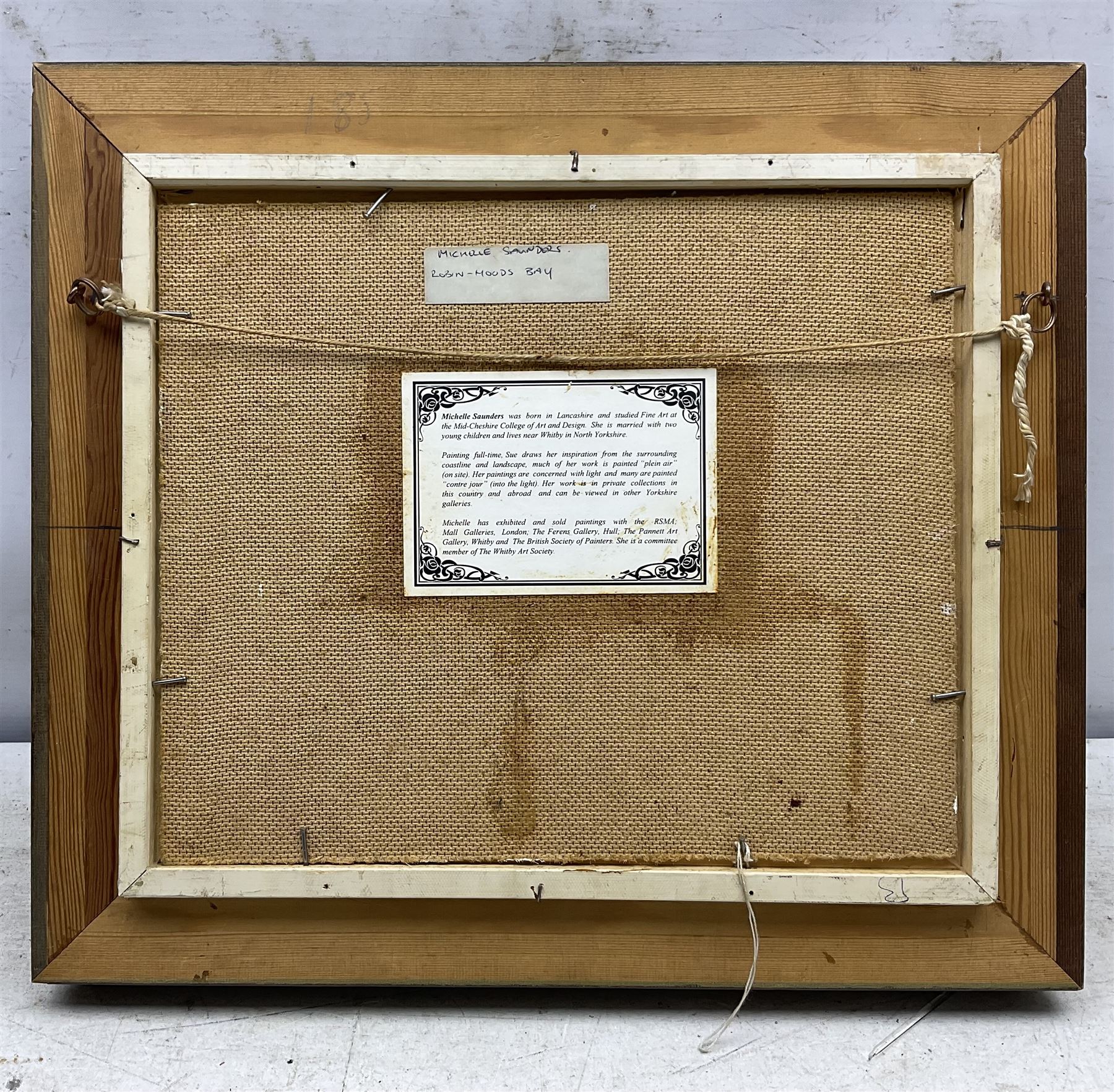 Michelle Saunders (British 1936-): 'Robin Hoods Bay', oil on board signed, titled verso 24cm x 29cm 