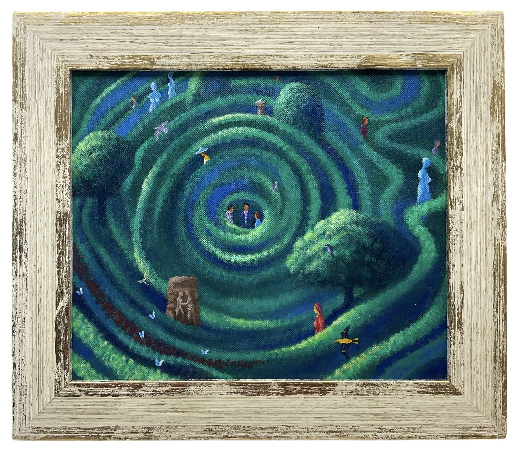 David Carson Shaw (British 1942-): 'An Oriole Passing', acrylic on canvas, signed, titled verso 19cm x 24cm