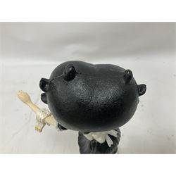 Cast metal Betty Boop, holding a waitress tray, H30cm