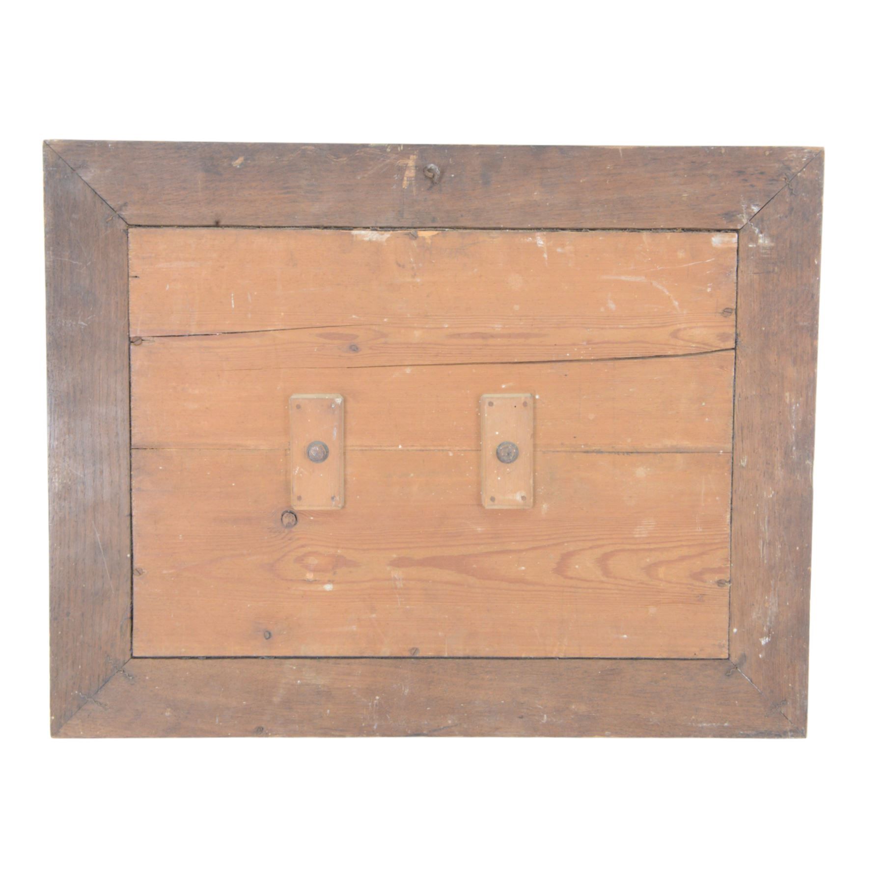 After Barye, bronze plaque cast in relief, depicting a hunting dog amongst reeds, within a wooden frame, H46cm, L60cm   