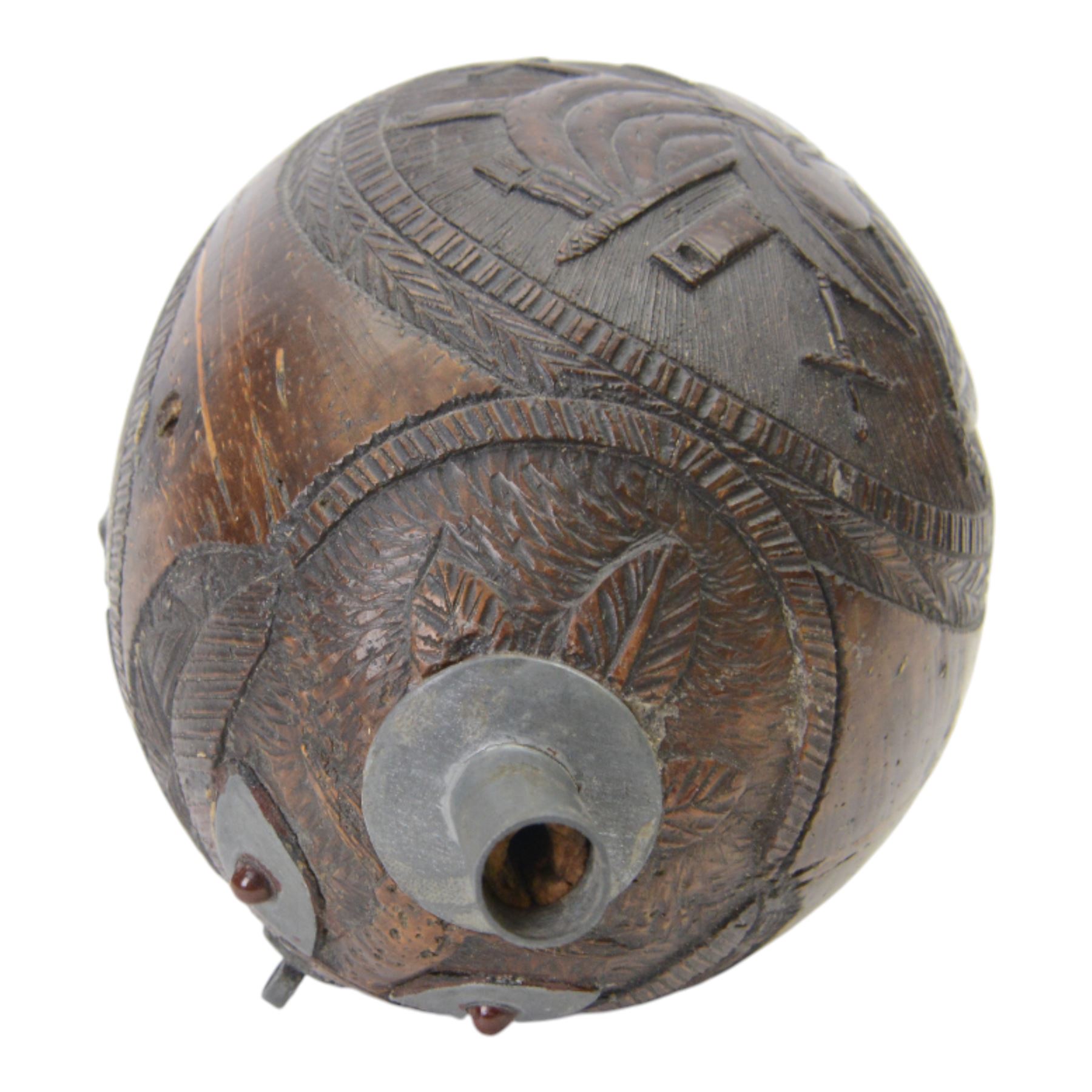 Napoleonic 1804 Egypt campaign carved bugbear coconut flask
