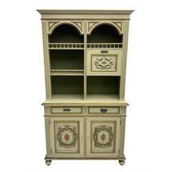 Portuguese painted dresser, two-tier pla