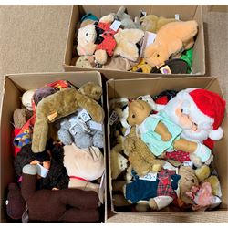 Approximately sixty assorted soft toys, various makers, ages and sizes, predominantly modern