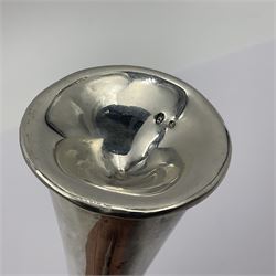 Victorian silver novelty table lighter, modelled in the form of a horn, hallmarked Joseph Braham, London 1887, L19cm