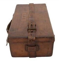 Leather six division shotgun cartridge box with the label of James Woodward, London W47cm