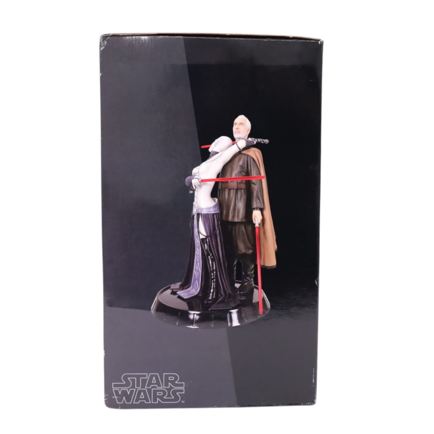 Gentle Giant limited edition Asajj Ventress and Count Dooku statue, boxed with certificate of authenticity