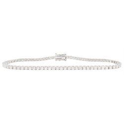 18ct white gold round brilliant cut diamond bracelet, stamped, total diamond weight approx...