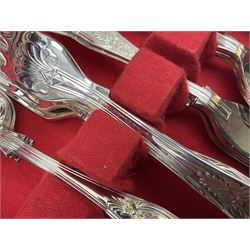 Dahlia Cabinet cutlery box with part canteen of cutlery to include Viners, and another canteen of Sheffield silver-plate cutlery for six