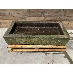Large 19th century rectangular stone trough 