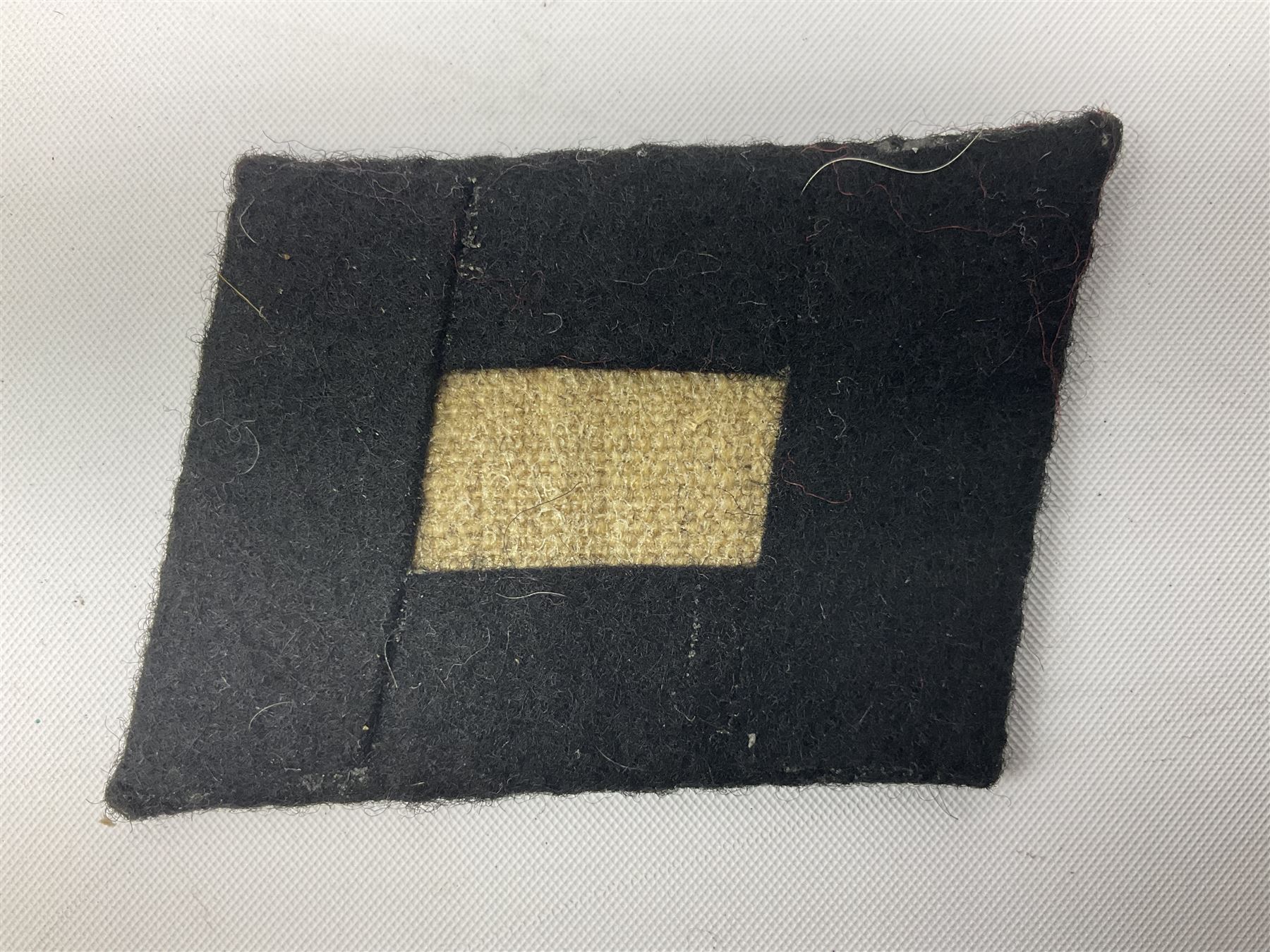 Two WW2 German 'SS' uniform cloth collar patches and sleeve eagle for Schafuhrer rank (3)