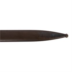 WWII German Third Reich K-98 bayonet North African Corps, marked 42ffe, 6026 to the  ricasso, in steel scabbard and webbing frog, L42cm