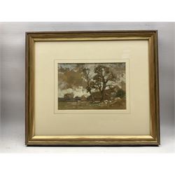 G D Marshall (British 19th/20th Century): Chickens Feeding by a Farmhouse, watercolour heightened with white signed 15cm x 21cm 