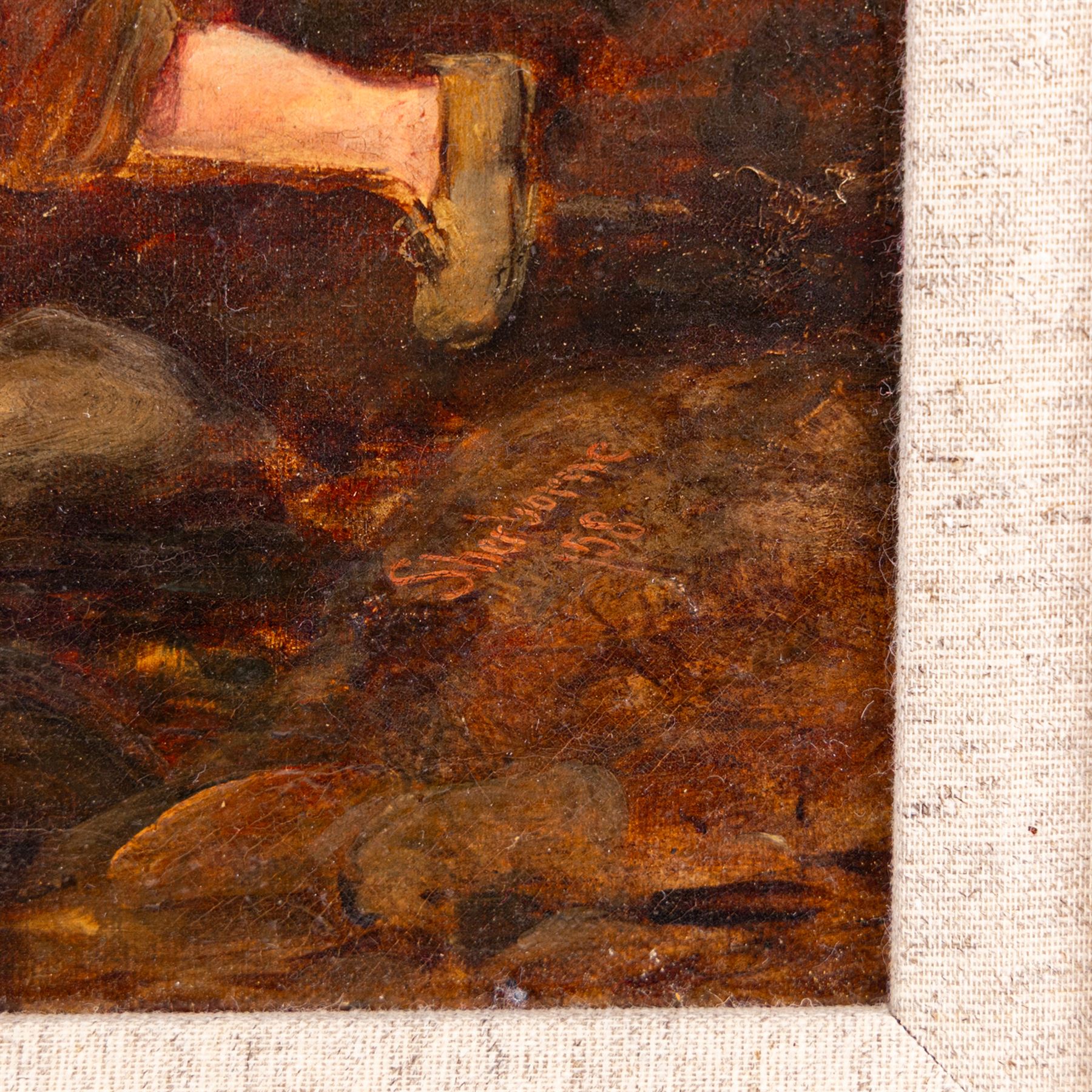 Sherborne (British mid 19th century): The Fishergirl, oil on canvas signed and dated '58, 44cm x 34cm