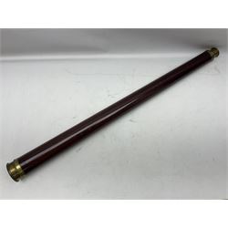G Adams of London, single draw mahogany bound brass telescope, engraved G Adams of London, extended L116cm