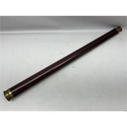 G Adams of London, single draw mahogany bound brass telescope, engraved G Adams of London, extended L116cm