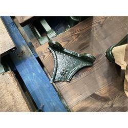 Two pairs of Victorian cast iron potato scales, one damaged with a 5kg weight