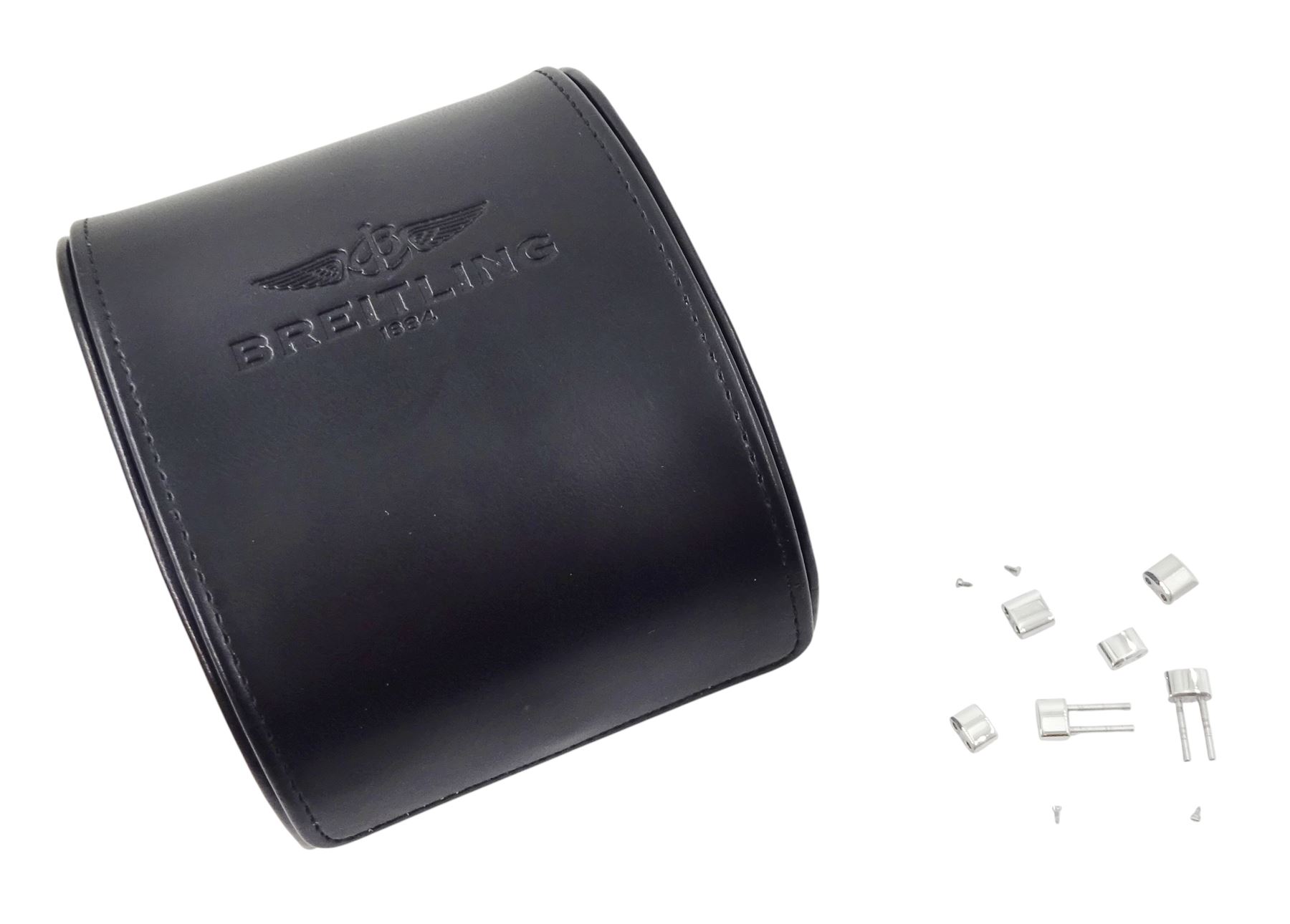 Breitling Superocean gentleman's automatic chronograph wristwatch, Ref. A133340, silvered dial with blue subsidiary seconds dials, on original stainless steel bracelet, with fold-over clasp, boxed with additional links and warranty card dated 2009