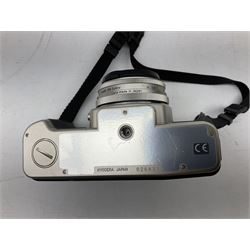 Contax Aria 70 Years model 35mm SLR film camera body, with 'Carl Zeiss Tessar 2,8/45 8839492' lens