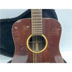 Vintage Daion twelve-string acoustic guitar L107.5cm; in hard carrying case