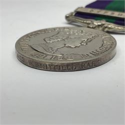 Elizabeth II General Service Medal with Cyprus clasp awarded to 5042223 A.C.2 W. Whitfield RAF; with ribbon