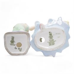 Royal Doulton figure, In the Stocks, HN2163,  H15cm, and four other Royal Doulton figures, To Bed HN1805, Babie HN1279, Wendy HN2109 and Penny HN2328 (second) (5)