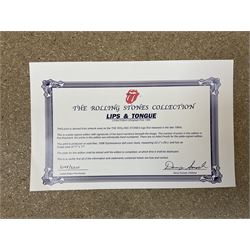 Rolling Stones - two limited edition 1994 Musicon International posters depicting the iconic John Pasche lips and tongue Stones logo surrounded by printed signatures, nos.2148/2500 and 2332/2500 with certificates 67 x 57cm, unframed