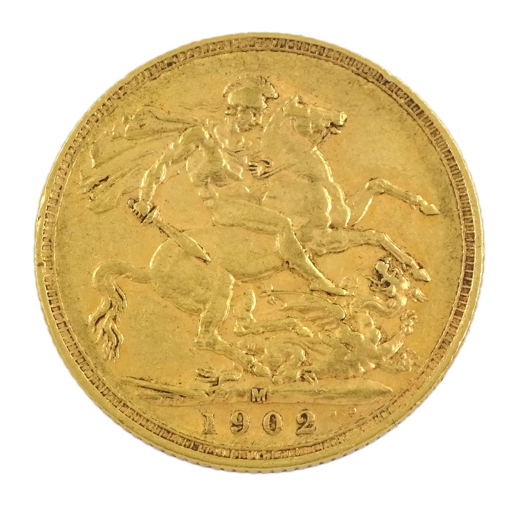 King Edward VII 1902 gold full sovereign coin, Melbourne mint