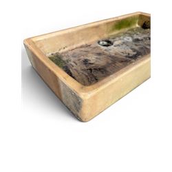 Victorian glazed terracotta shallow sink, rounded top and corners