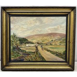 Attrib. Charles McAuley (Irish 1910-1999): 'A Walk in the Glens of Antrim', oil on canvas bears signature, titled verso 44cm x 54cm
