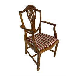 Mahogany Hepplewhite style elbow chair 