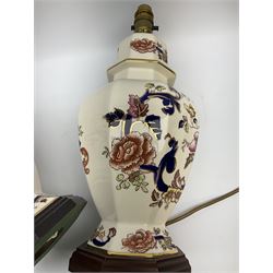 A pair of Masons Ironstone Madalay pattern table lamps, of baluster form, including fixtures overall H38cm.