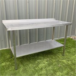 Stainless steel preparation table single tier  - THIS LOT IS TO BE COLLECTED BY APPOINTMENT FROM DUGGLEBY STORAGE, GREAT HILL, EASTFIELD, SCARBOROUGH, YO11 3TX