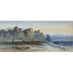 William Henry Earp (British 1831-1914): Rocky Coastline, watercolour signed 23cm x 53cm