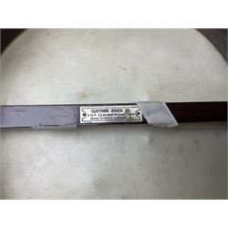 Five-string banjo by Clifford Essex Co. 15A Grafton Street, Bond Street, London W, with mother-of-pearl inlaid ebony fingerboard L92cm; in carrying case with strap