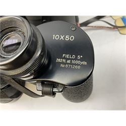 Eleven cased pairs of binoculars to include Summit 8x30,  Concord 8x40, Tasco no. 106 8x - 16x40, Chinon 10x50, Tokina 7x42 Field, Zoom 6x- 12x32 etc