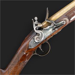 English flintlock blunderbuss, circa 1780 by R. Sutherland of London, the 32cm brass barre...