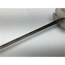 Three reproduction swords - Japanese katana and saya; Tai Chi sword with ornate scabbard; and dress sword with fullered triangular blade and horn handle (3)