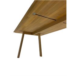 Scholler - solid ash rectangular dining table, on angular supports 