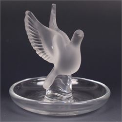 Lalique - Thalie Dove ring dish and Grouse ring dish, H10cm