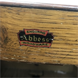  Abbess vintage oak filing cabinet, four drawers, W49cm, H130cm, D66cm  